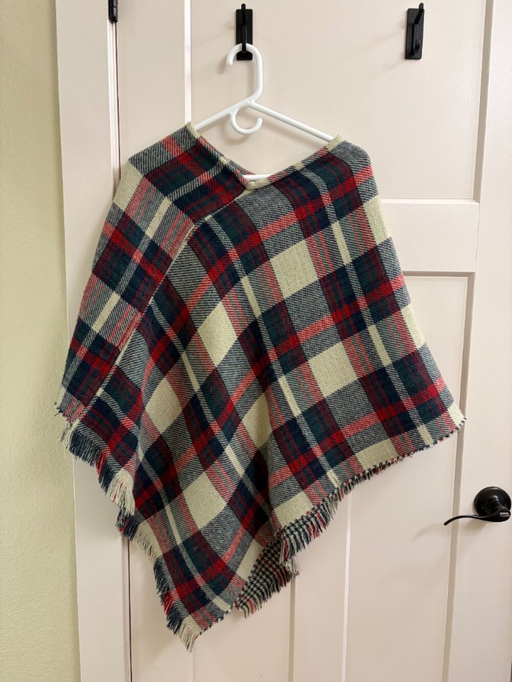 Women's Plaid Reversible Poncho